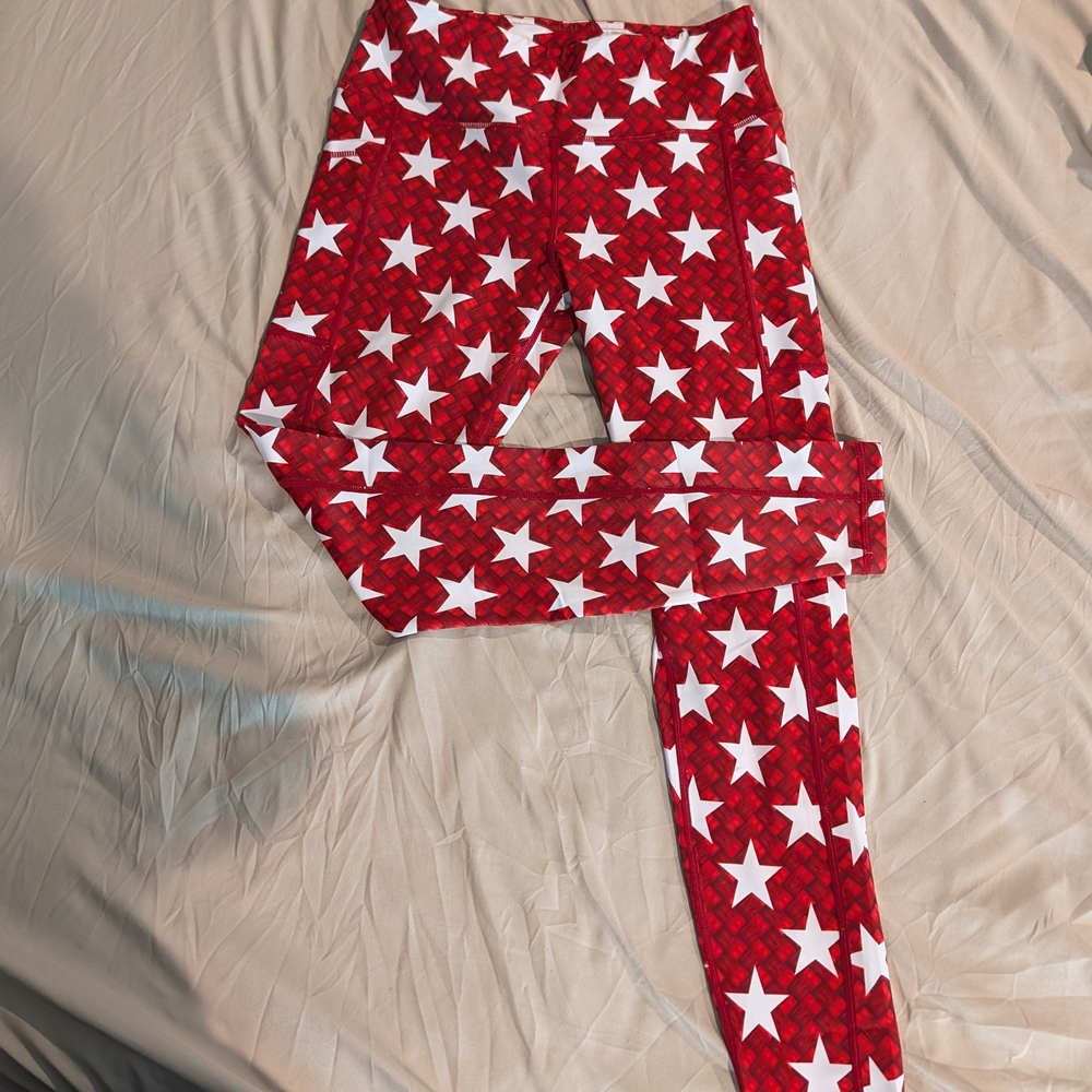 Constantly Varied Gear Red and White Star Leggings